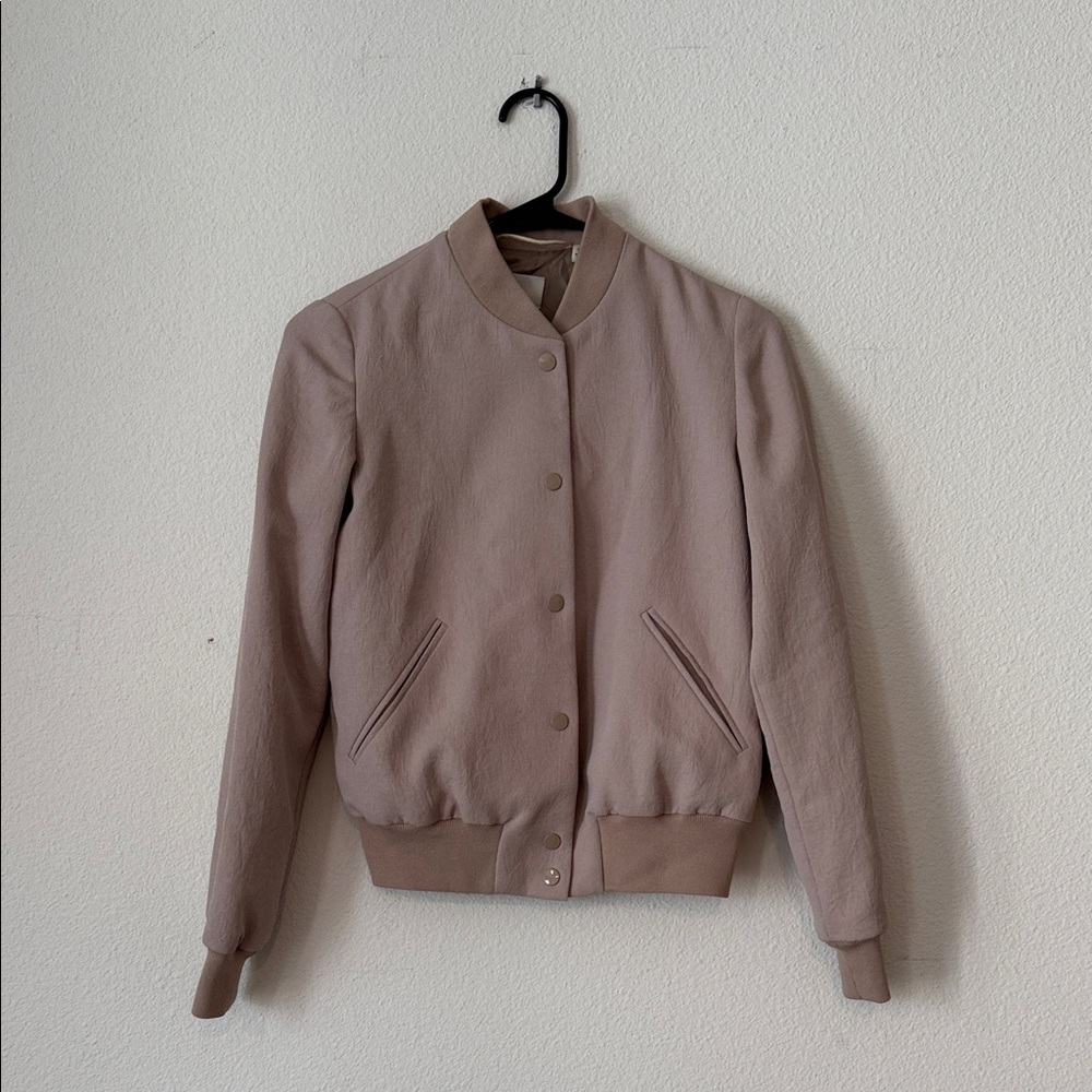 Aritzia Wilfred Women's Taupe Bomber Jacket